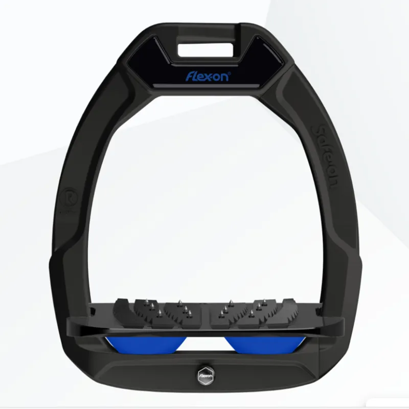Flex-On Safe-On Ultra Grip Stirrups - Black/Black/Blue
