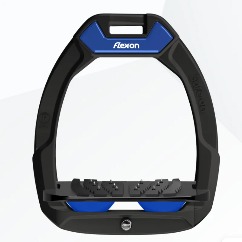 Flex-On Safe-On Ultra Grip Stirrups - Black/Blue
