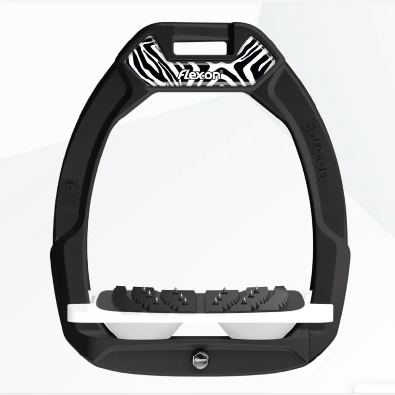 Flex-On Safe-On Ultra Grip Stirrups - Black/White/Safari