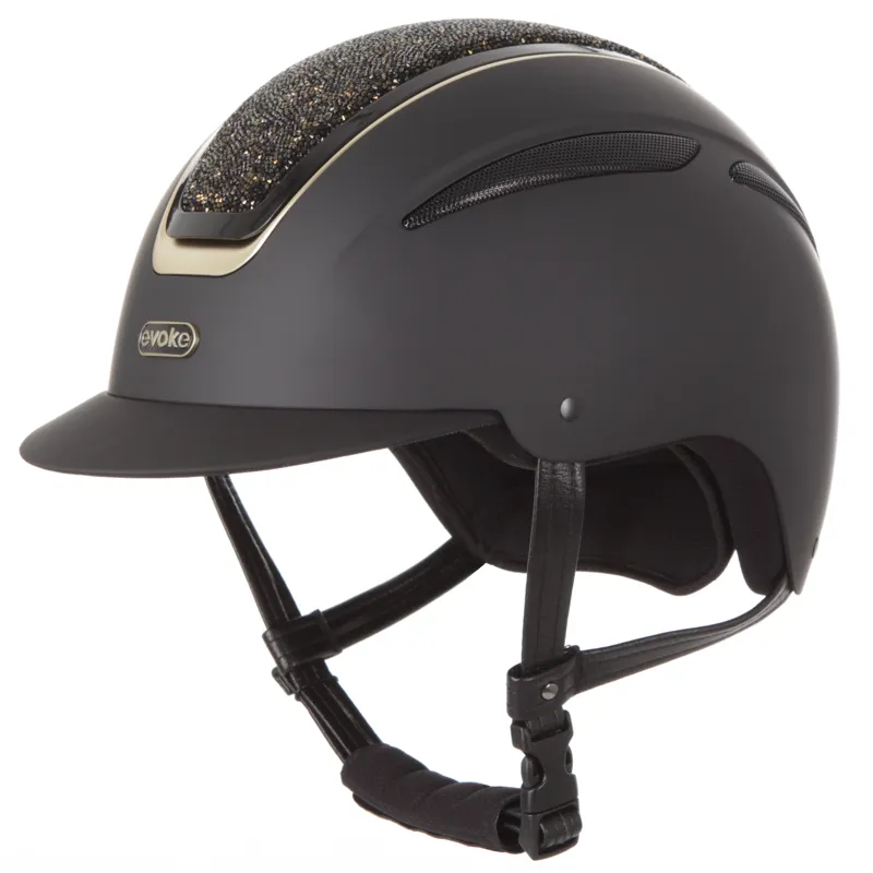 Evoke Callisto Classic Peak Helmet Black/Gold Crystal