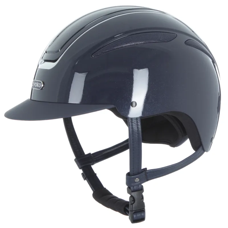 Evoke Callisto Classic Peak Helmet Navy Metallic/Chrome