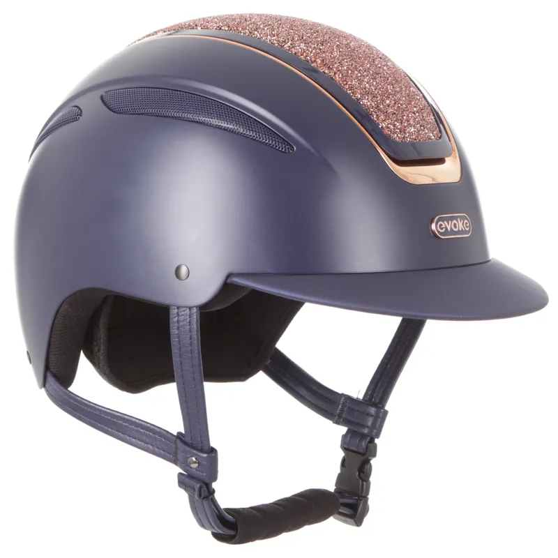 Evoke Callisto Classic Peak Helmet Navy/Rose Gold Crystal-3