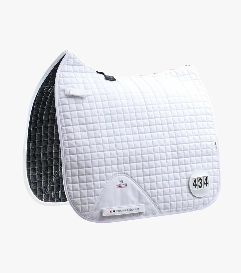 Premier Equine CC Saddle Pad with Number Holders - White 