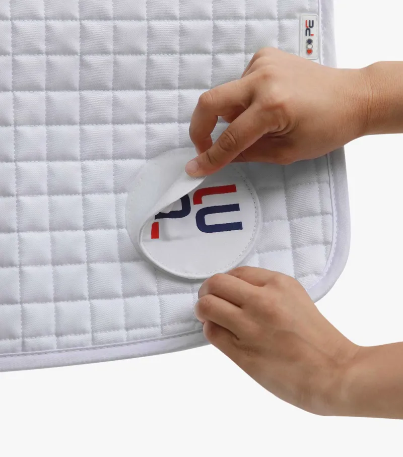 Premier Equine CC Saddle Pad with Number Holders - White -2