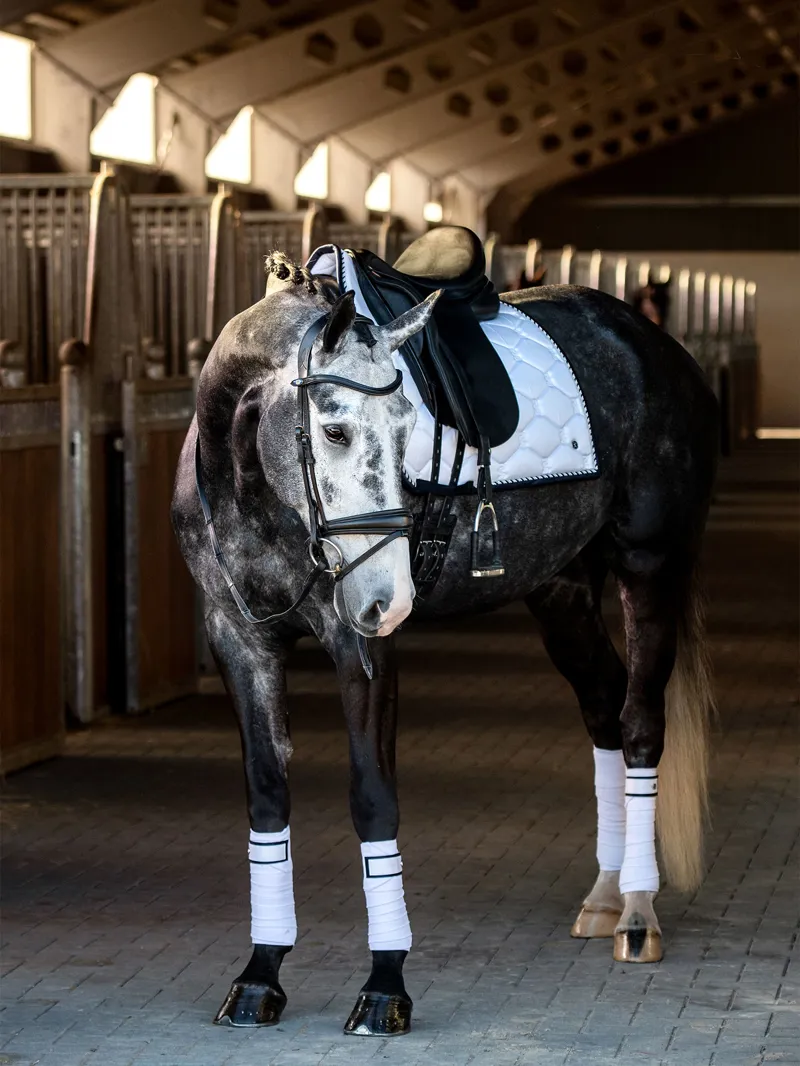 PS of Sweden Dressage Signature Saddle Pad - White/Navy-3