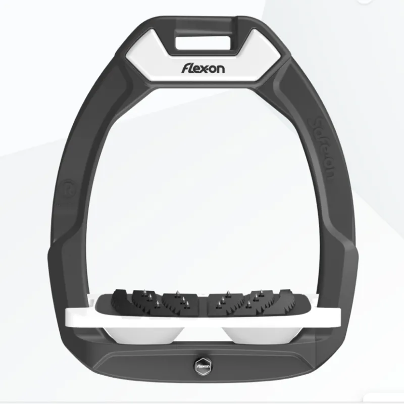 Flex-On Safe-On Ultra Grip Stirrups - Dark Grey/White