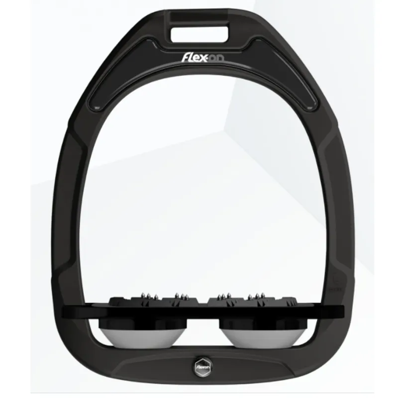 Flex-On Green Composite Flat Stirrups Black/Black/Grey Ultra Grip