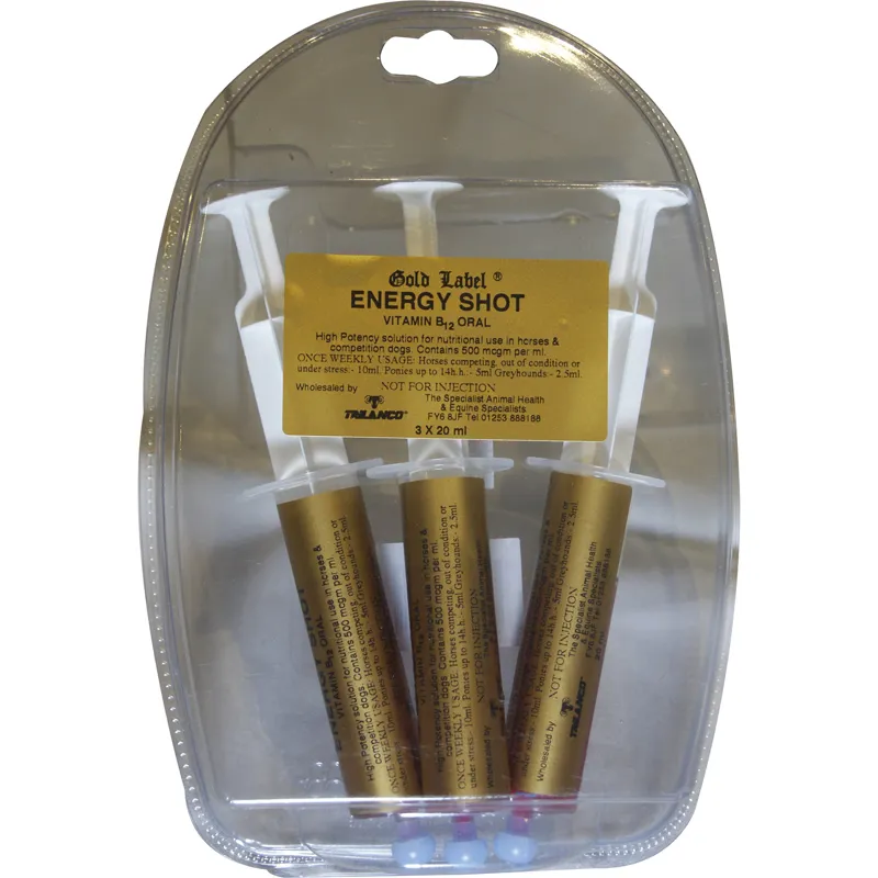 Gold Label 3x 20ml Energy Shot Syringe
