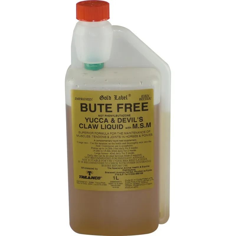 Gold Label 1lt Bute Free Yucca and Devils Claw Liquid