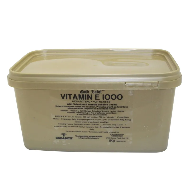 Gold Label 1kg Vitamin E 1000 Supplement in Gold