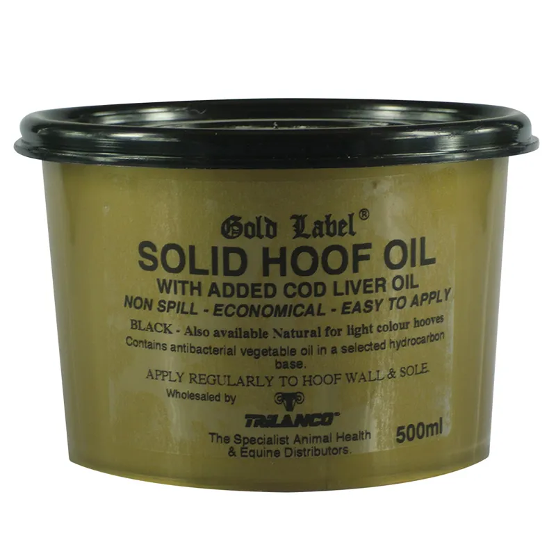Gold Label 500ml Solid Black Hoof Oil in Gold