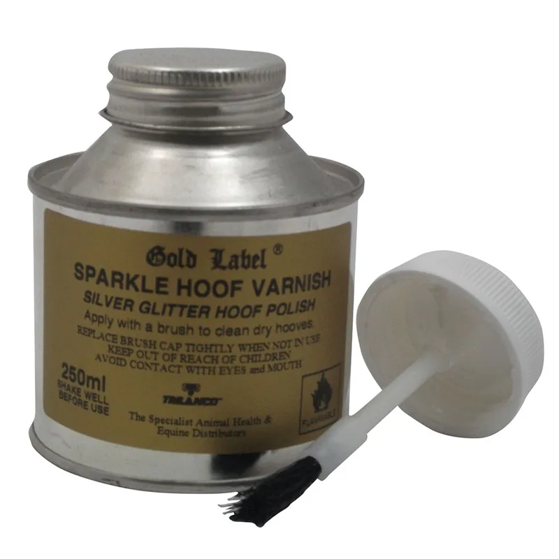 Gold Label 250ml Sparkle Hoof Varnish in Silver