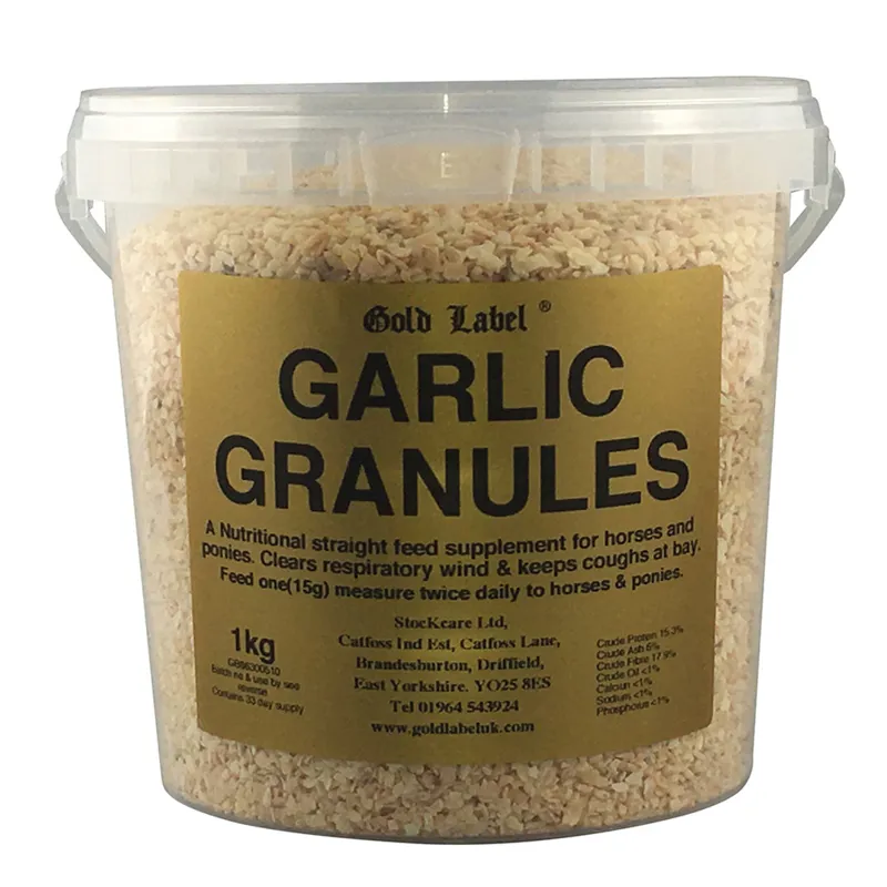 Gold Label 1kg Garlic Granules Supplement in Gold