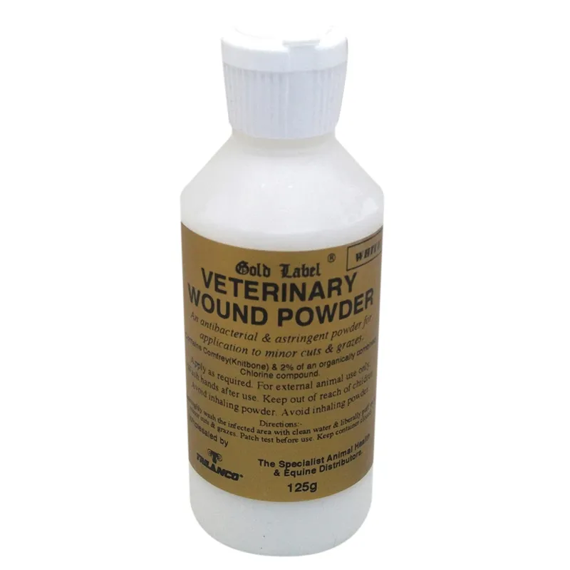 Gold Label 125g Veterinary Wound Powder in White