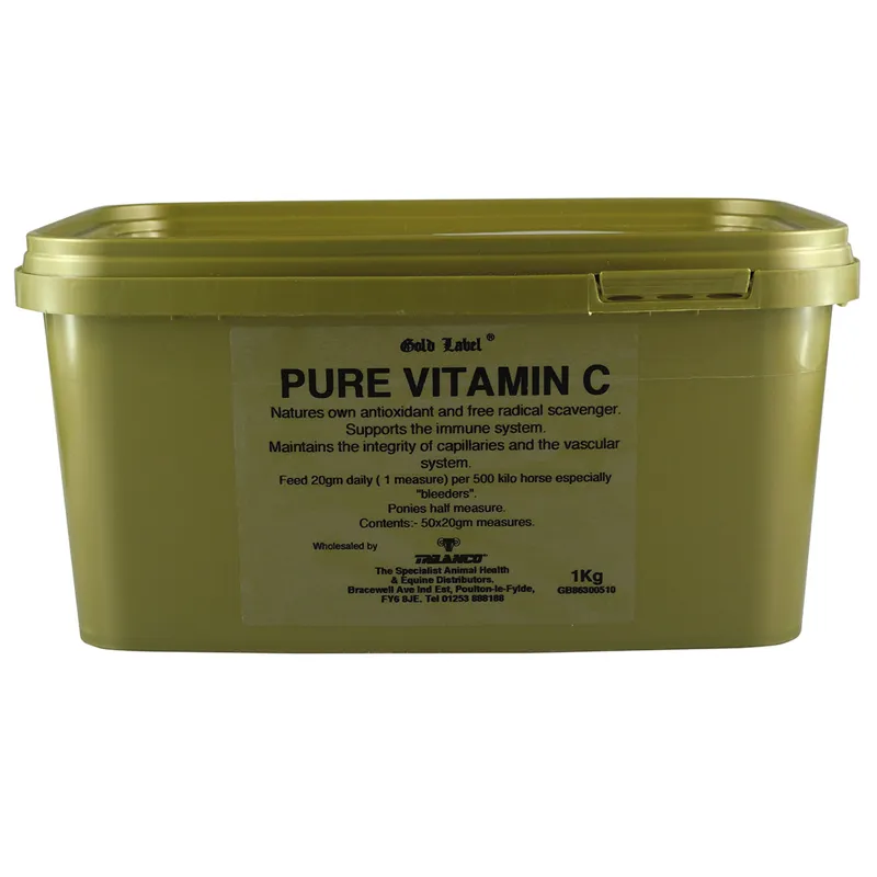 Gold Label 1kg Pure Vitamin C Supplement in Gold