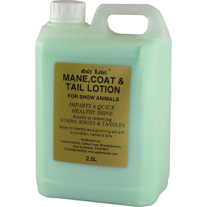 Gold Label 2.5lt Mane Tail and Coat Lotion in Blue