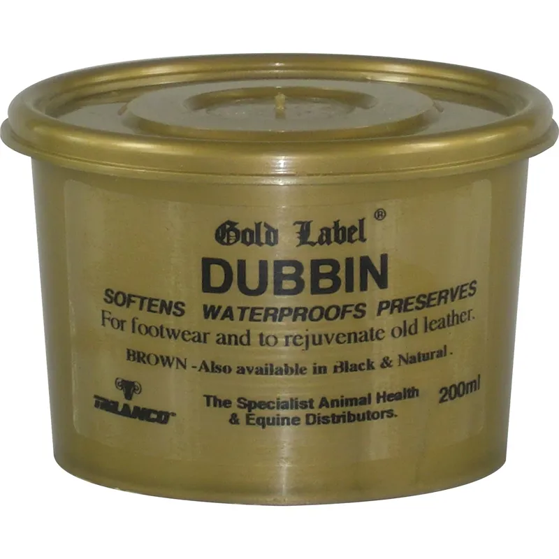 Gold Label 200g Brown Dubbin in Gold