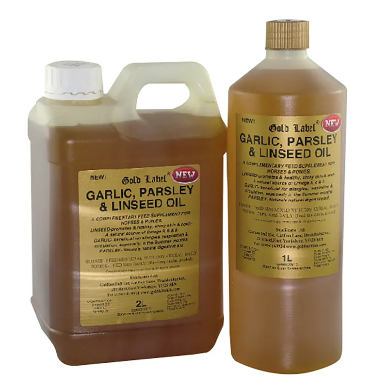 Gold Label 1lt Garlic Parsley and Linseed Oil in Gold
