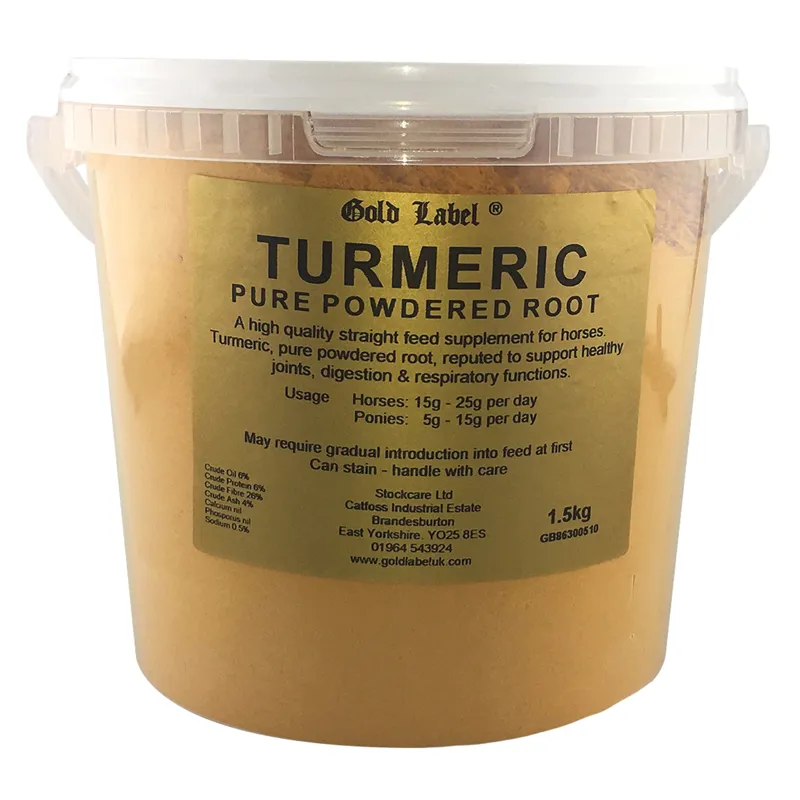 Gold Label 1.5kg Turmeric Horse Suppliments in Gold