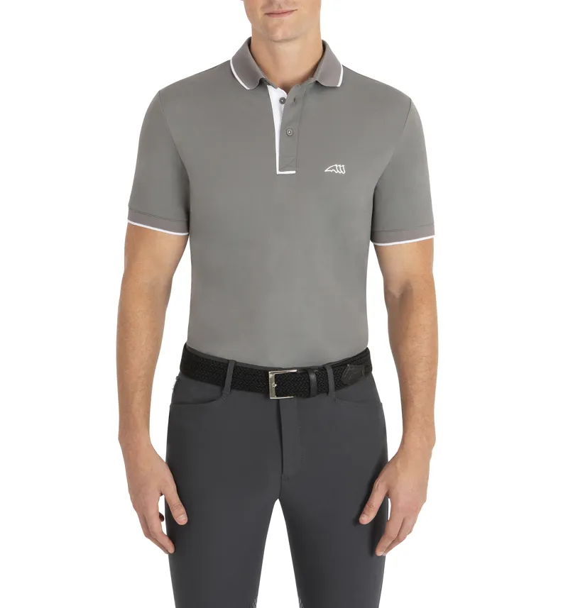 Equiline Mens Ezrae Polo Shirt Frost Grey