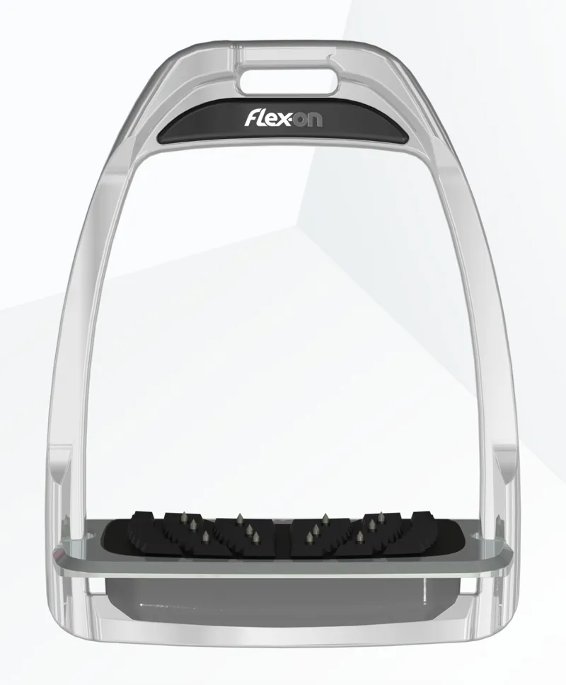 Flex-On Hunter Inclined Stirrups Silver/Silver/Grey