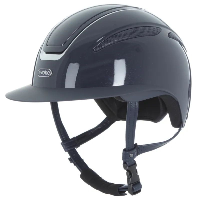 Evoke Callisto Wide Peak Helmet Navy Metallic/Chrome