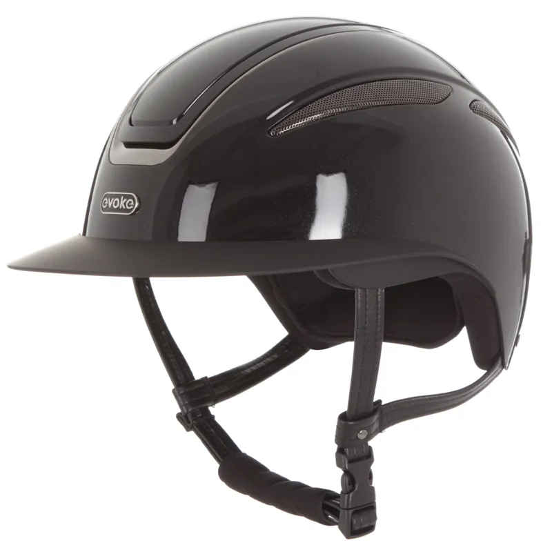 Evoke Callisto Wide Peak Helmet Black Metallic/Gunmetal
