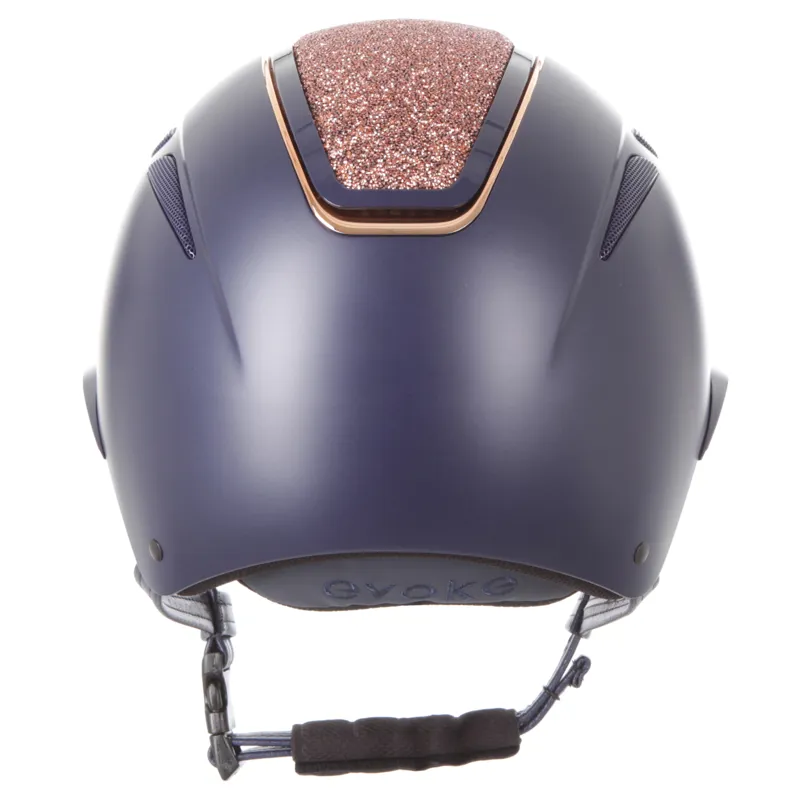 Evoke Callisto Wide Peak Helmet Navy/Rose Gold Crystal-2