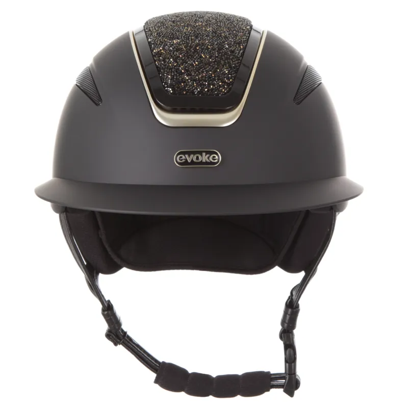 Evoke Callisto Wide Peak Helmet Black/Gold Crystal-1