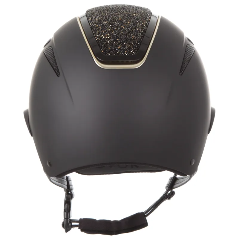 Evoke Callisto Wide Peak Helmet Black/Gold Crystal-2