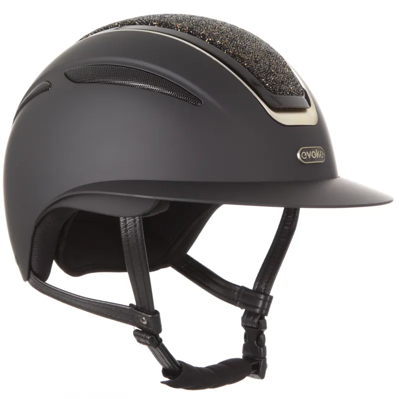 Evoke Callisto Wide Peak Helmet Black/Gold Crystal-3