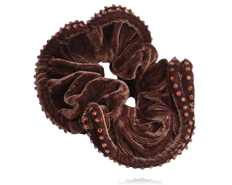 SD Double Diamond Scrunchie Brown