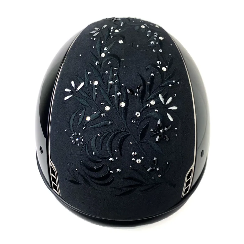 Samshield Shadow Glossy Helmet with Flower Jewellery Top Black-4