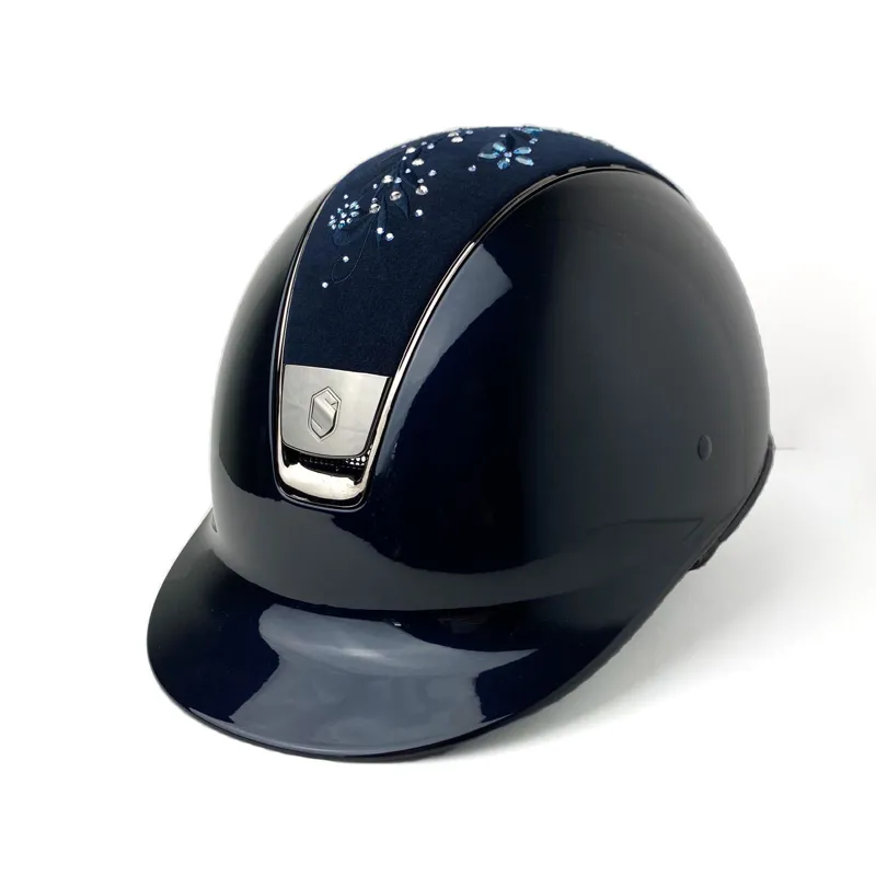 Samshield Shadow Glossy Helmet with Flower Jewellery Top Navy