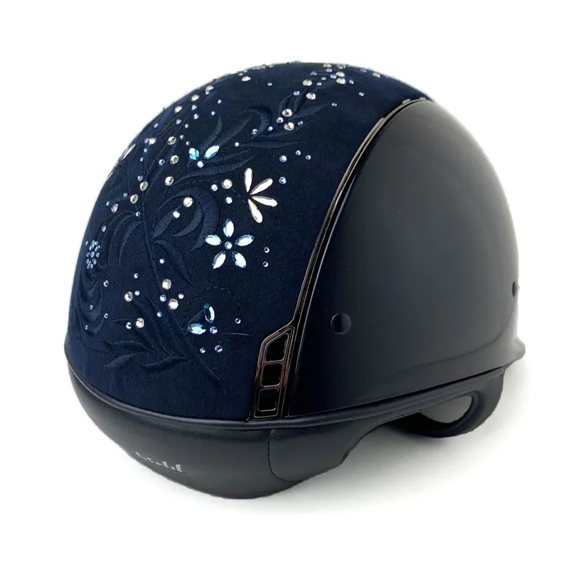 Samshield Shadow Glossy Helmet with Flower Jewellery Top Navy-1