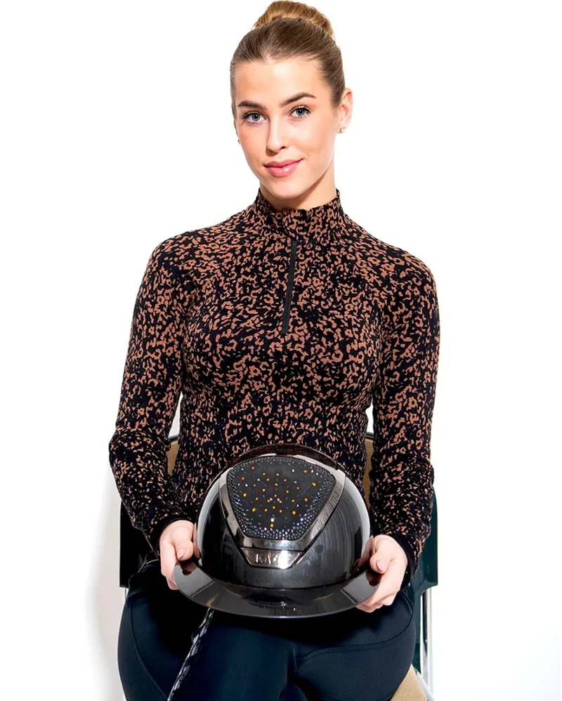 Redsware Kaye Seamless Slim-fit Top Black Copper-2