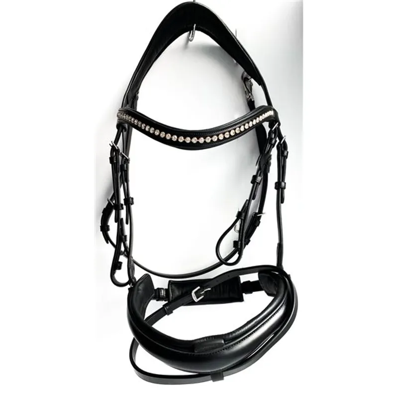 Equiline Crystal Crank Snaffle Bridle with Removable Flash