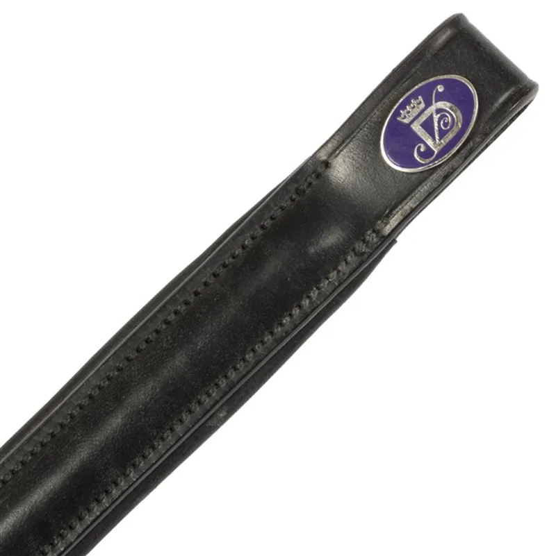 Dressage Deluxe Padded Leather Browband Black