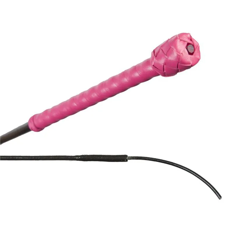 Fleck Leather Dressage Whip Hot Pink
