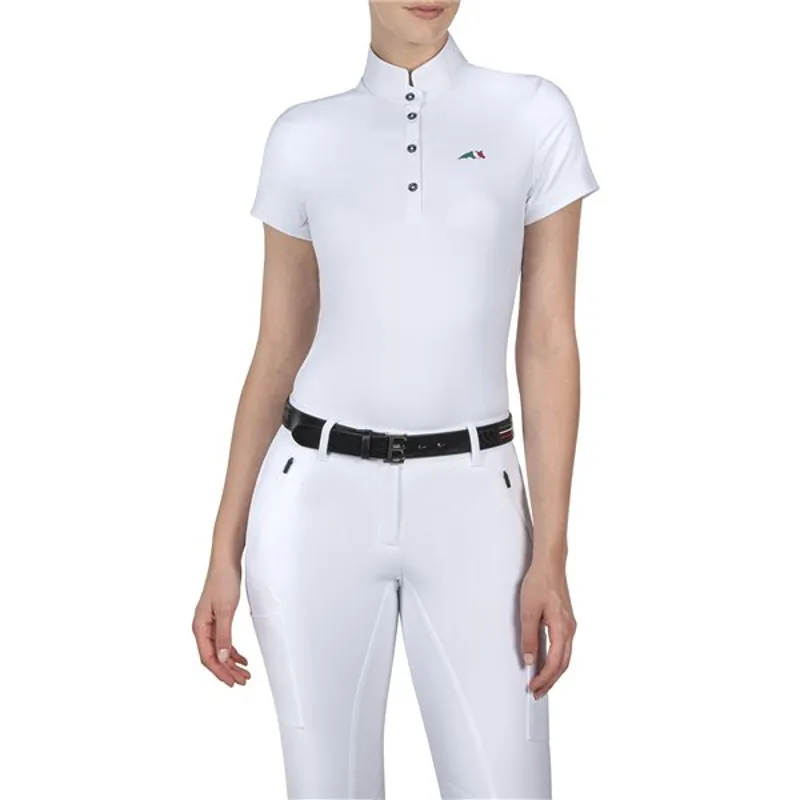 Equiline Team Polo Competition Shirt White -1