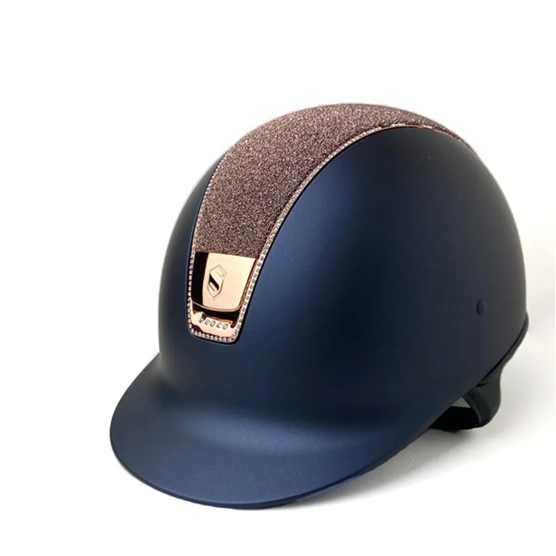 Samshield Shadowmatt Helmet  Rose Gold Crystal Fabric Top 255 Crystals Navy-2