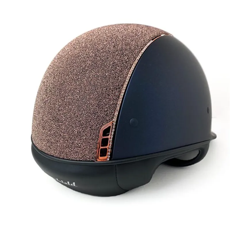 Samshield Shadowmatt Helmet  Rose Gold Crystal Fabric Top 255 Crystals Navy-4