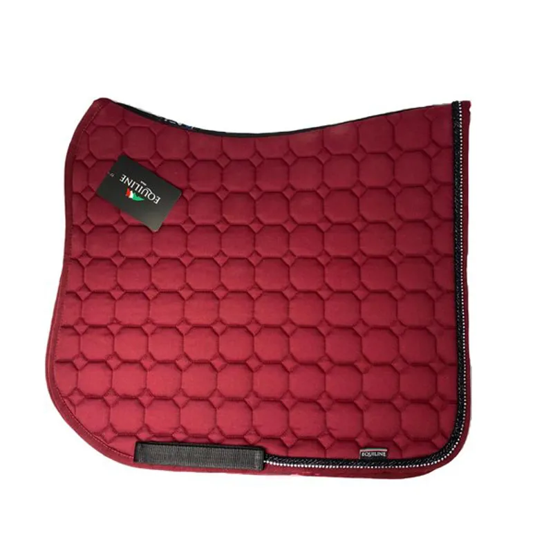 Equiline Octagon Saddlecloth With Crystal Trim Bordeaux Cob 