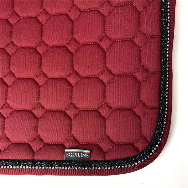 Equiline Octagon Saddlecloth With Crystal Trim Bordeaux Cob -1