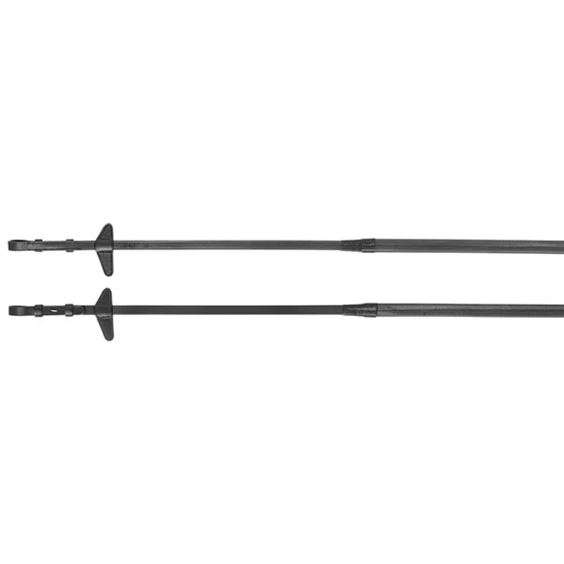 Equiline Rubber Leather Reins Black