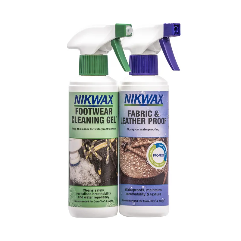 Nikwax Footwear Cleaning Gel/Fabric + Leather Proof Spray Twin Pack - 300 Ml 300 ml x twin pack