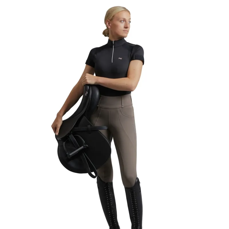Remisa Ladies Technical Short Sleeve Riding Top / Black uk-1