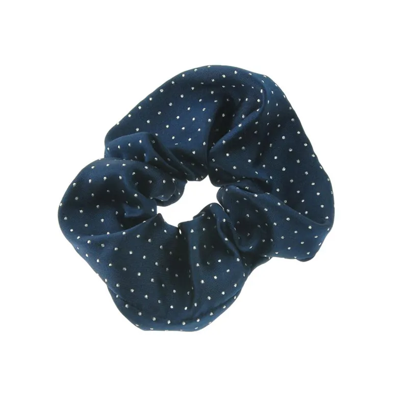 ShowQuest Pin Spot Scrunchie in Navy/White
