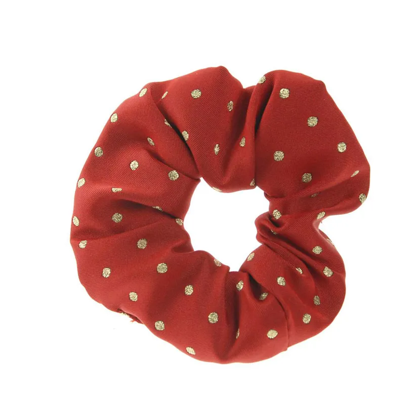 ShowQuest Lurex Spot Scrunchie in Burgundy/Gold