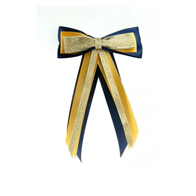 ShowQuest Hairbow and Tails in Navy/Sunshine/Gold